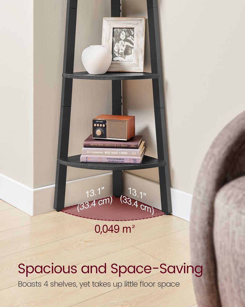Corner Shelf Stand | 4-Tier Floor Storage Shelving