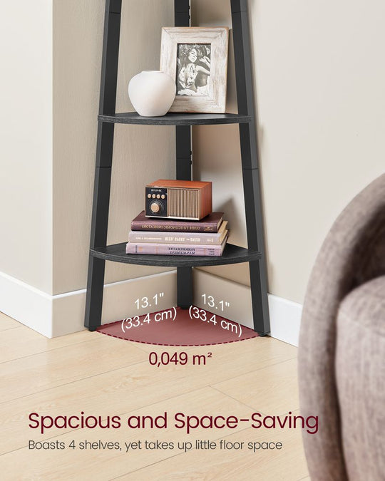 Corner Shelf Stand | 4-Tier Floor Storage Shelving