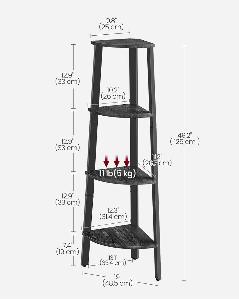 Corner Shelf Stand | 4-Tier Floor Storage Shelving
