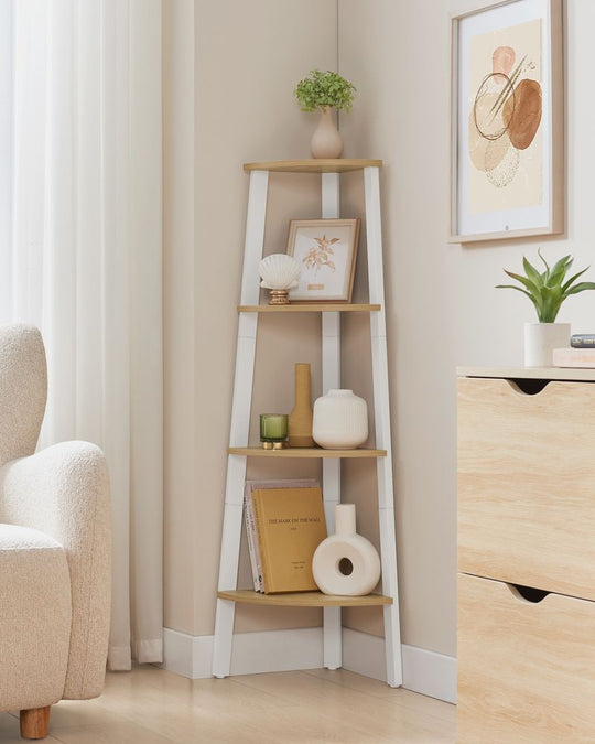 Corner Shelf Stand | 4-Tier Floor Storage Shelving