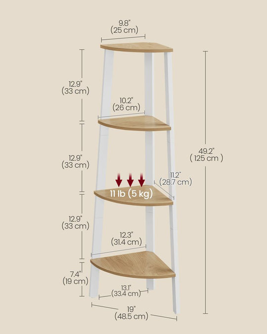 Corner Shelf Stand | 4-Tier Floor Storage Shelving