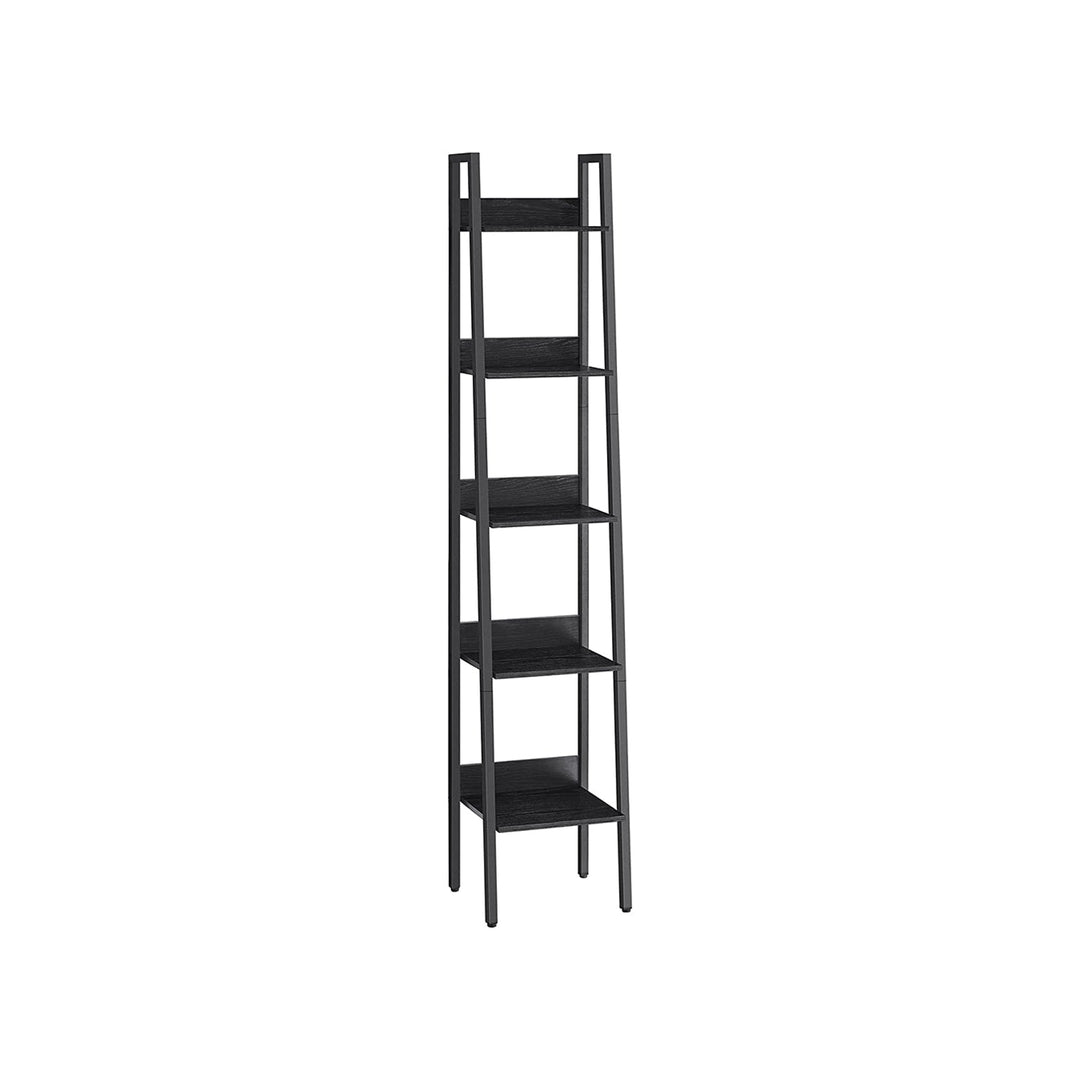 Slim Four Tier Ladder Shelf | Narrow Metal Frame Bookshelf