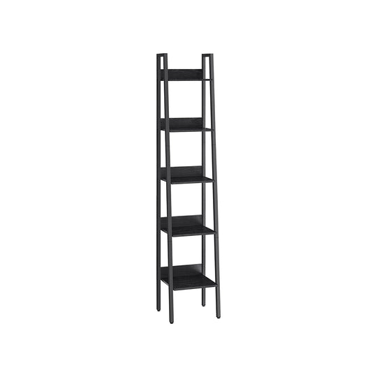 Slim Four Tier Ladder Shelf | Narrow Metal Frame Bookshelf