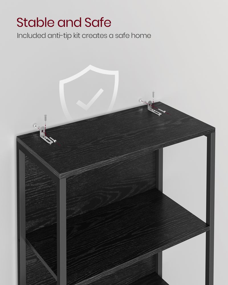 LED Display Bookshelf | 5-Tier Shelving With Dimmable Lighting