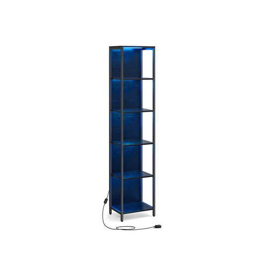 LED Display Bookshelf | 5-Tier Shelving With Dimmable Lighting