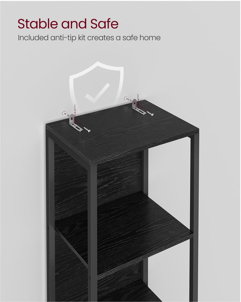 LED Display Bookshelf | 5-Tier Shelving With Dimmable Lighting