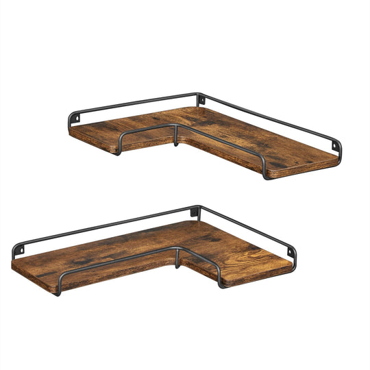 Corner Floating Shelves | Set of 2 Wall-Mounted Storage