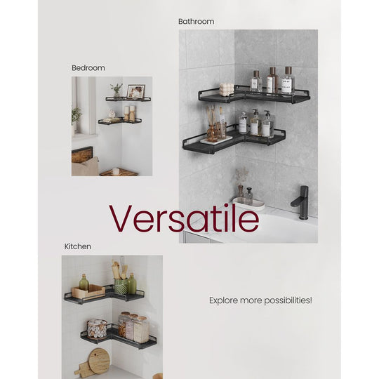 Corner Floating Shelves | Set of 2 Wall-Mounted Storage