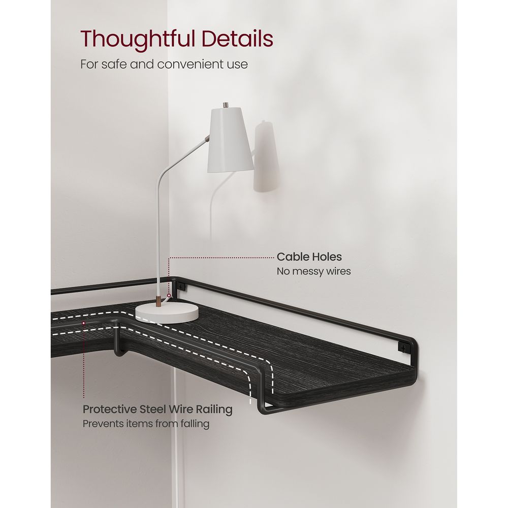 Corner Floating Shelves | Set of 2 Wall-Mounted Storage