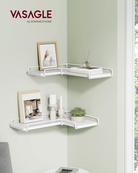 Corner Floating Shelves | Set of 2 Wall-Mounted Storage