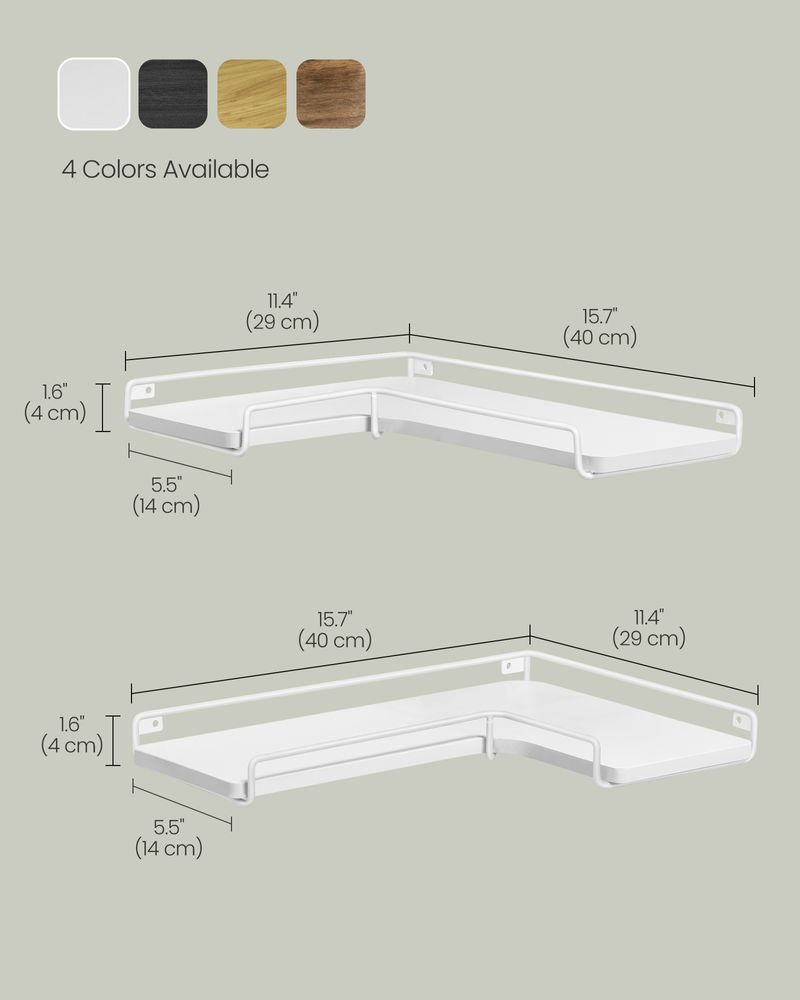 Corner Floating Shelves | Set of 2 Wall-Mounted Storage