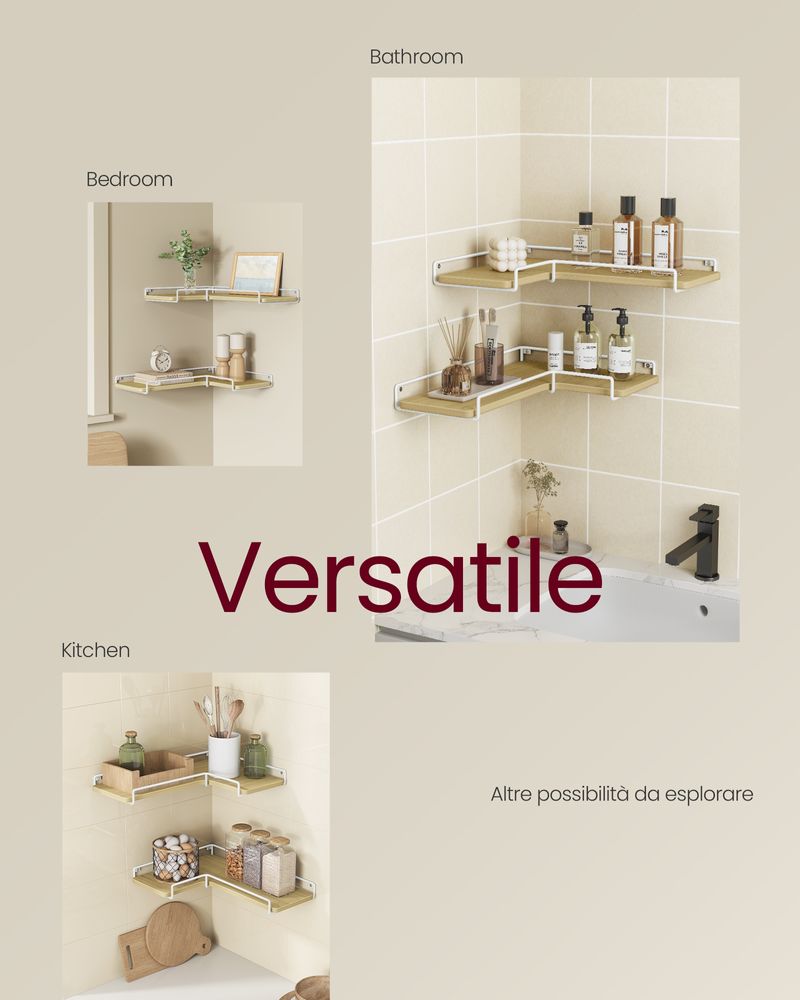 Corner Floating Shelves | Set of 2 Wall-Mounted Storage