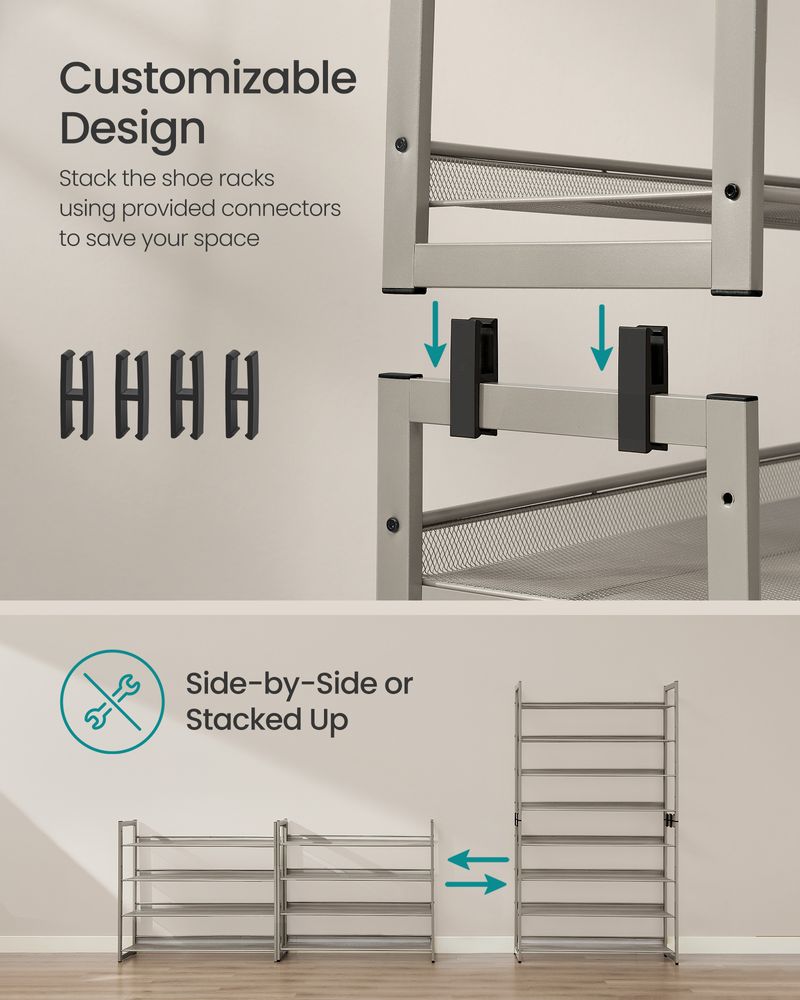 Eight Tier Shoe Rack | Metal Organizer For Large Collections