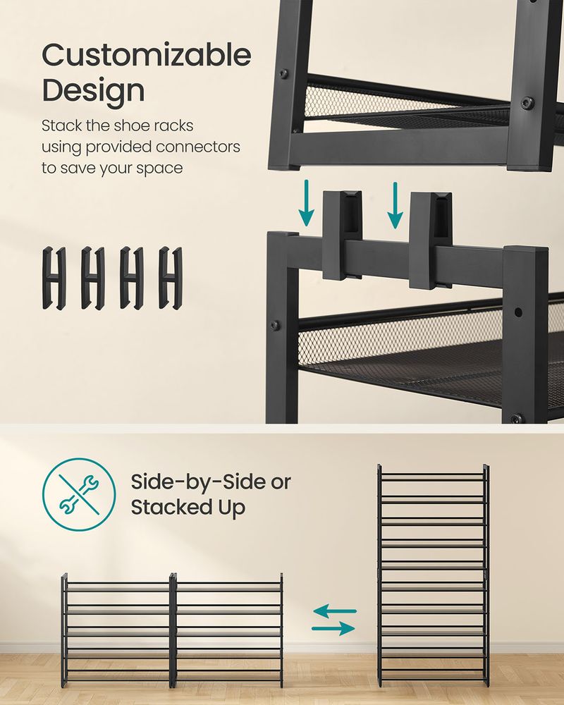 Eight Tier Shoe Rack | Metal Organizer For Large Collections