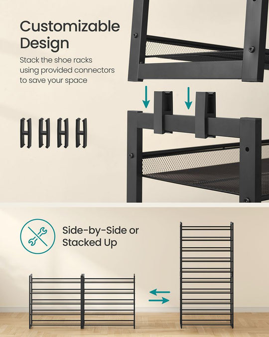 Eight Tier Shoe Rack | Metal Organizer For Large Collections