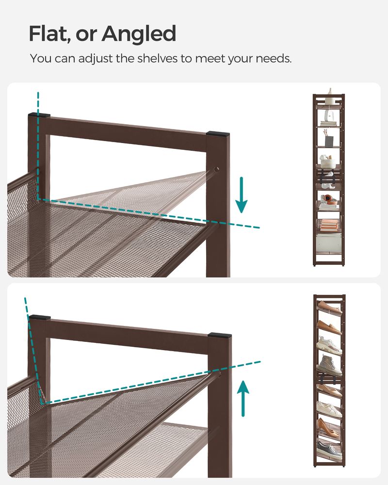 Eight Tier Shoe Rack | Metal Organizer For Large Collections