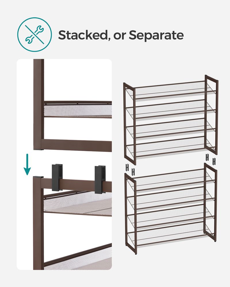Eight Tier Shoe Rack | Metal Organizer For Large Collections