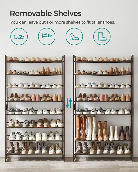 Eight Tier Shoe Rack | Metal Organizer For Large Collections