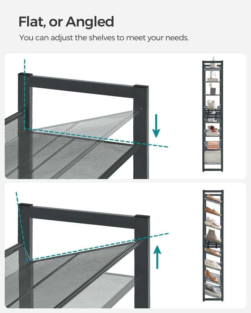 Eight Tier Shoe Rack | Metal Organizer For Large Collections