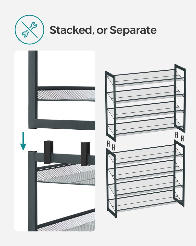 Eight Tier Shoe Rack | Metal Organizer For Large Collections