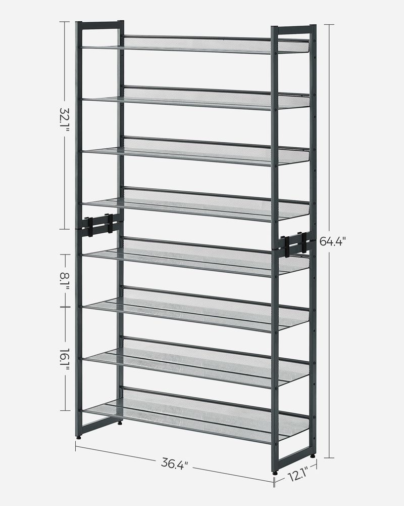 Eight Tier Shoe Rack | Metal Organizer For Large Collections