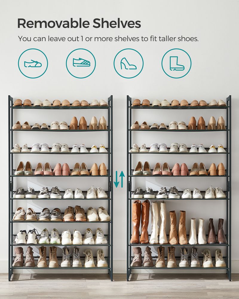 Eight Tier Shoe Rack | Metal Organizer For Large Collections