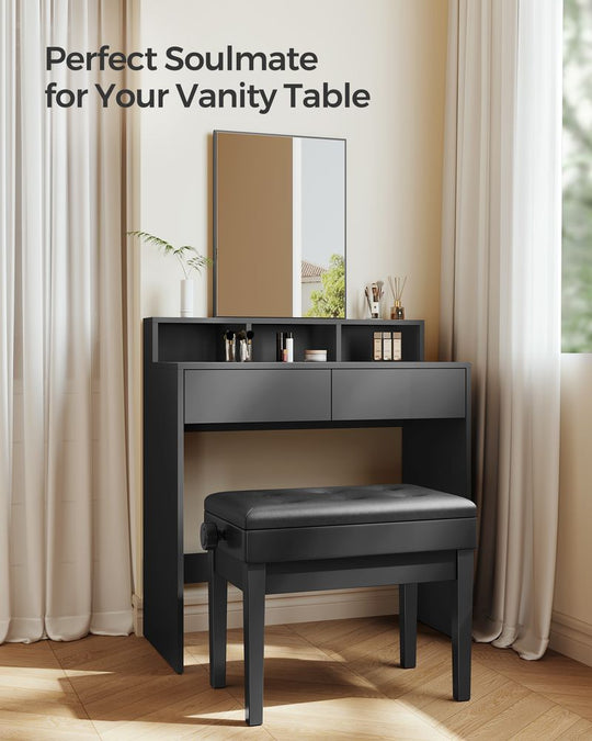 Adjustable Piano Bench | Padded Seat With Sheet Music Storage