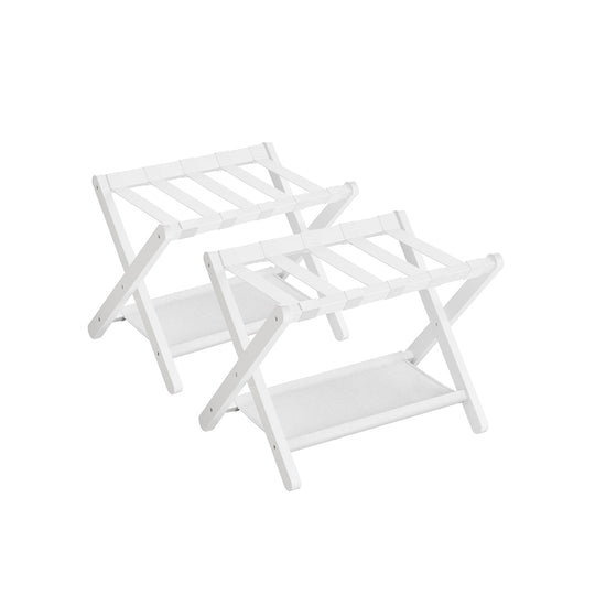 Folding Luggage Rack | Suitcase Stand With Lower Shelf