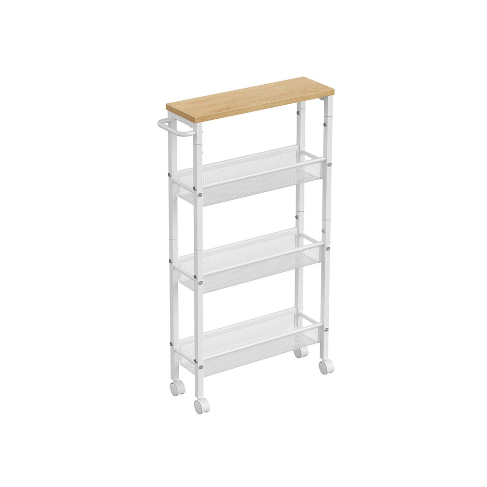 Slim Rolling Storage Cart | Multi-Tier Wheeled Shelving