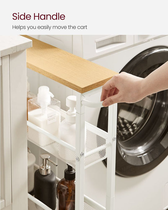 Slim Rolling Storage Cart | Multi-Tier Wheeled Shelving