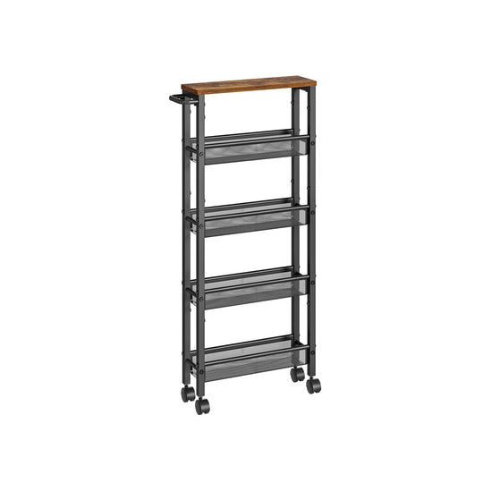 Slim Rolling Storage Cart | Multi-Tier Wheeled Shelving