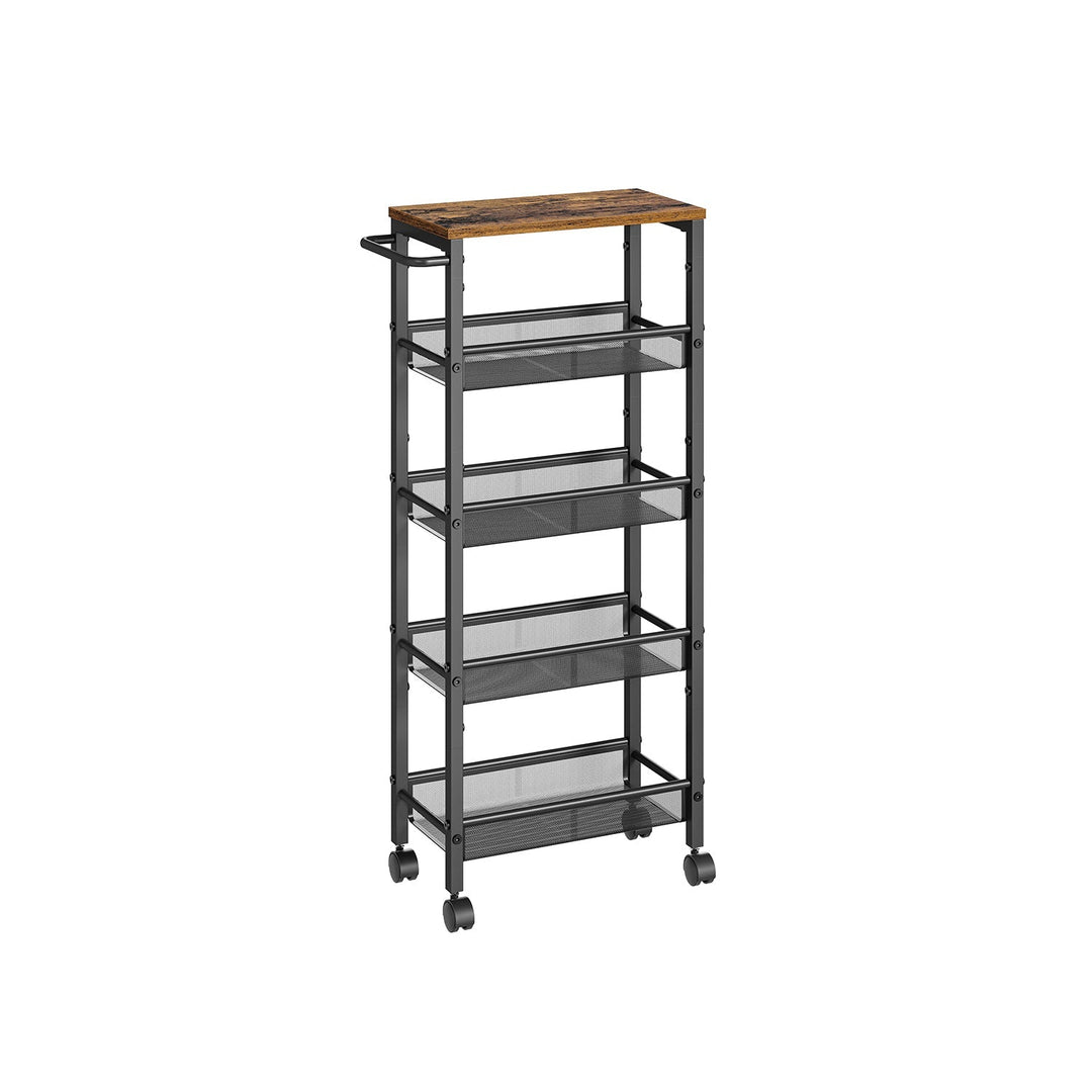 Slim Rolling Storage Cart | Multi-Tier Wheeled Shelving