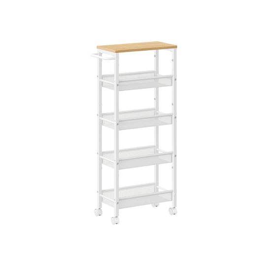 Slim Rolling Storage Cart | Multi-Tier Wheeled Shelving