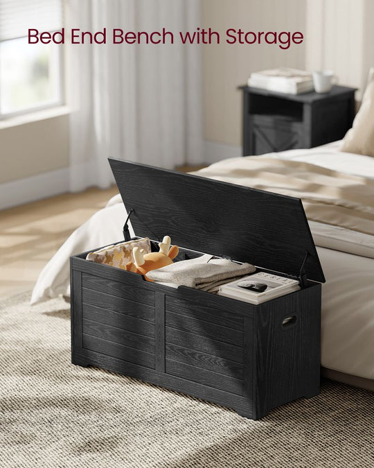 Storage Chest Bench | Multi-Purpose Lid Storage With Safety Hinges