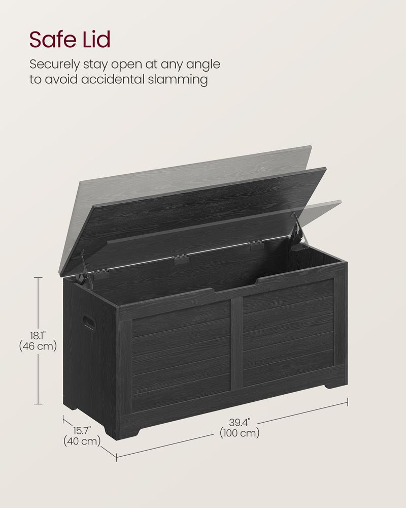 Storage Chest Bench | Multi-Purpose Lid Storage With Safety Hinges