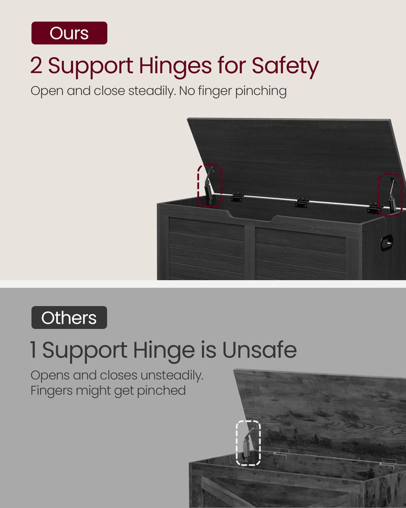 Storage Chest Bench | Multi-Purpose Lid Storage With Safety Hinges