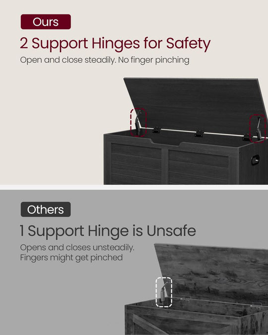 Storage Chest Bench | Multi-Purpose Lid Storage With Safety Hinges