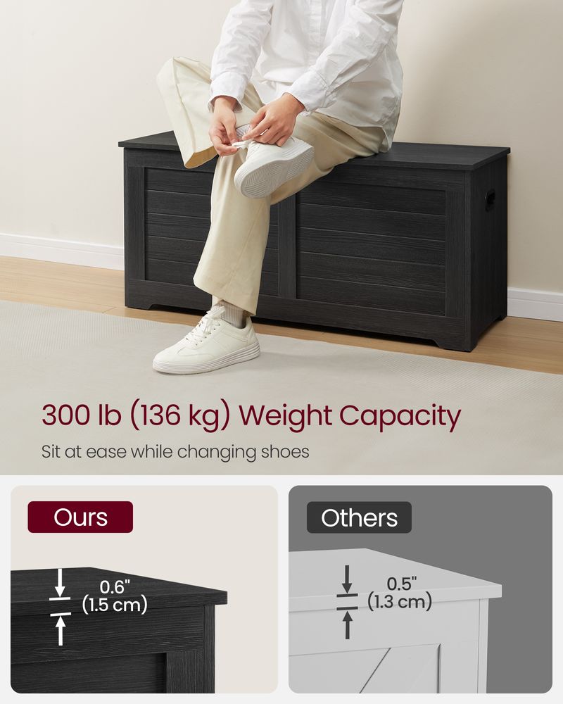 Storage Chest Bench | Multi-Purpose Lid Storage With Safety Hinges