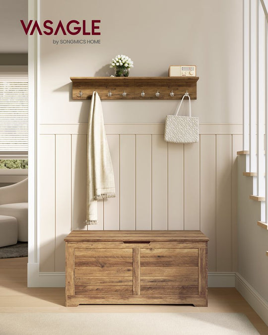 Storage Chest Bench | Multi-Purpose Lid Storage With Safety Hinges