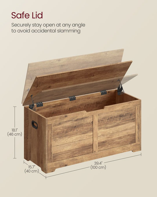 Storage Chest Bench | Multi-Purpose Lid Storage With Safety Hinges