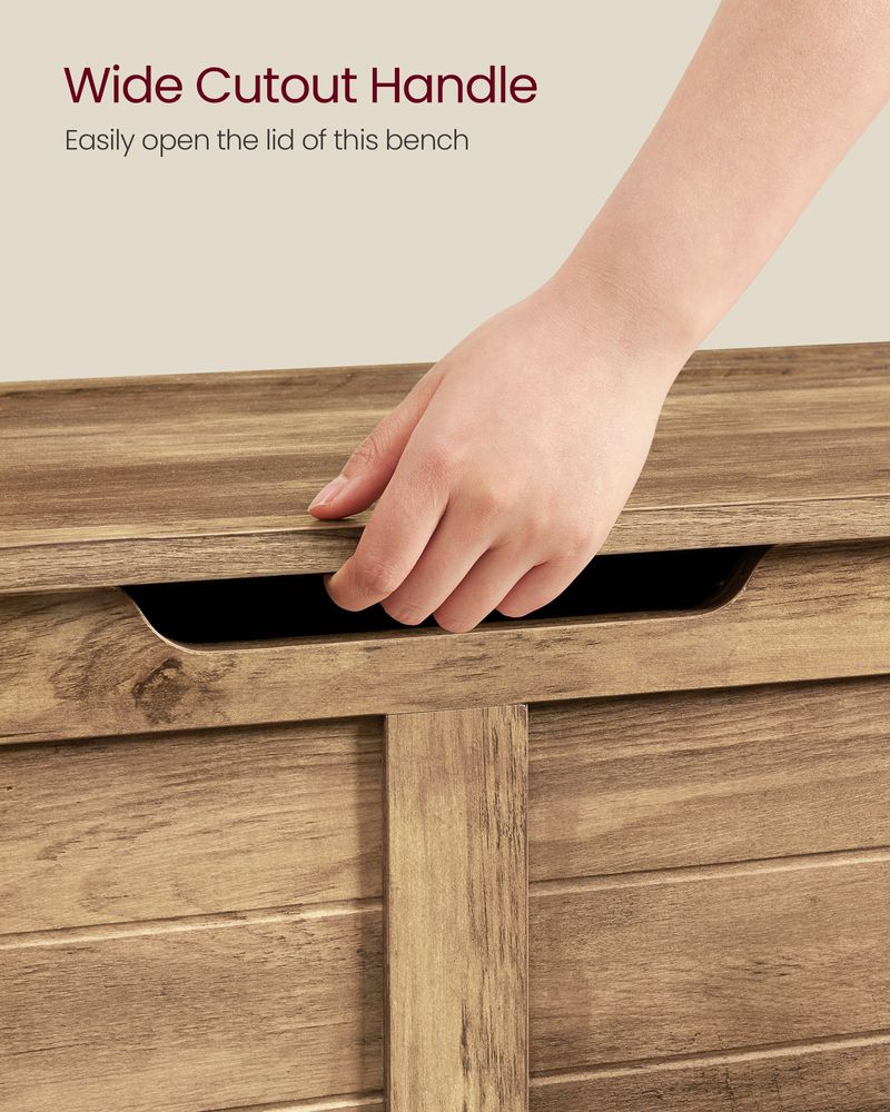 Storage Chest Bench | Multi-Purpose Lid Storage With Safety Hinges