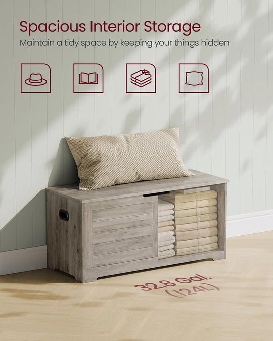 Storage Chest Bench | Multi-Purpose Lid Storage With Safety Hinges