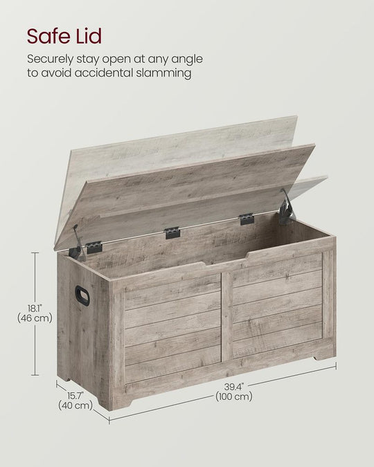 Storage Chest Bench | Multi-Purpose Lid Storage With Safety Hinges