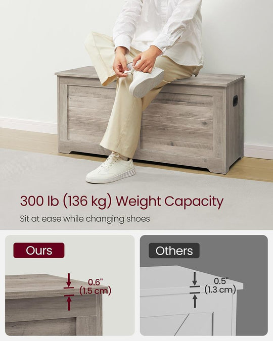 Storage Chest Bench | Multi-Purpose Lid Storage With Safety Hinges