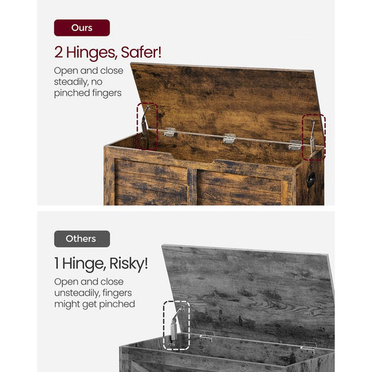 Storage Chest Bench | Multi-Purpose Lid Storage With Safety Hinges