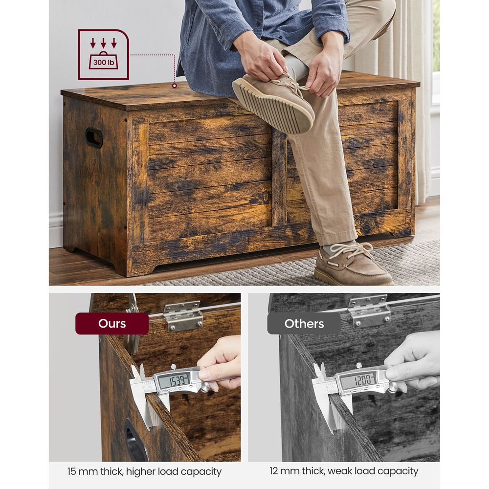 Storage Chest Bench | Multi-Purpose Lid Storage With Safety Hinges