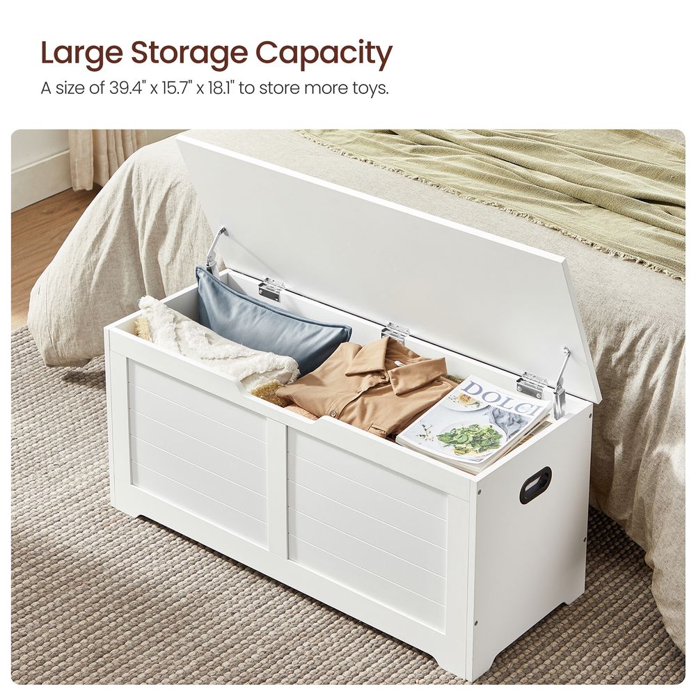 Storage Chest Bench | Multi-Purpose Lid Storage With Safety Hinges