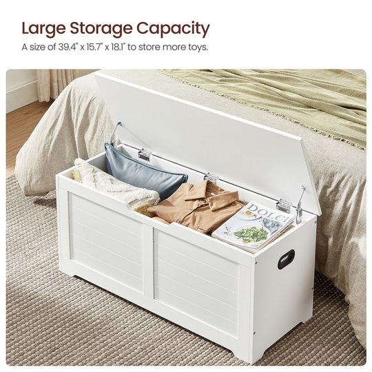 Storage Chest Bench | Multi-Purpose Lid Storage With Safety Hinges