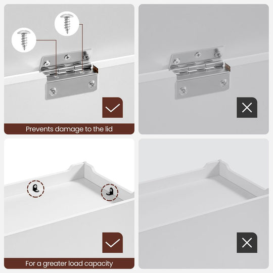 Storage Chest Bench | Multi-Purpose Lid Storage With Safety Hinges
