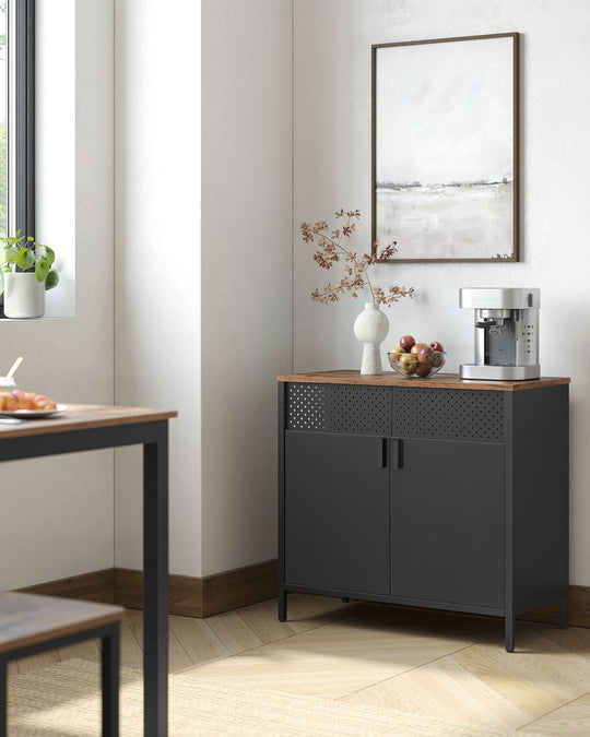 Metal Storage Sideboard | Buffet Cabinet With Adjustable Shelf